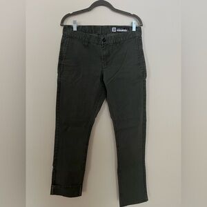 Empyre‎ Mens Mid Rise Skeletor Skinny Relaxed Fit Army Green Wrinkle Free 30/SM